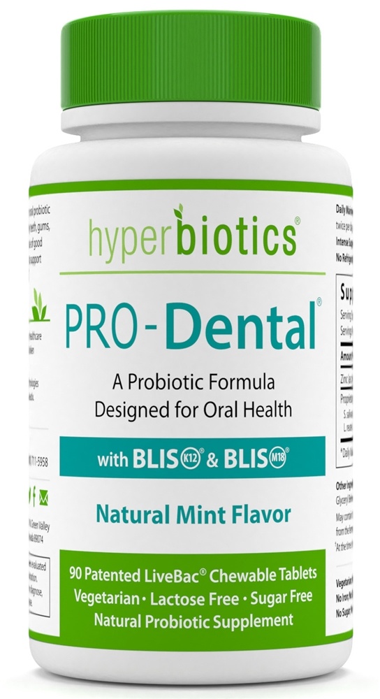 Hyperbiotics - Pro-Dental Probiotic Natural Mint - 90 Chewable Tablets ...