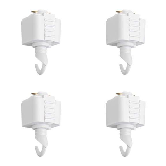 KAYYELAMP 4-Pack L-Type Track Adapter with Hook Light Fitting Track Accessories for Stage Lighting DIY Lightolier System Track Rail Components Parts(White)