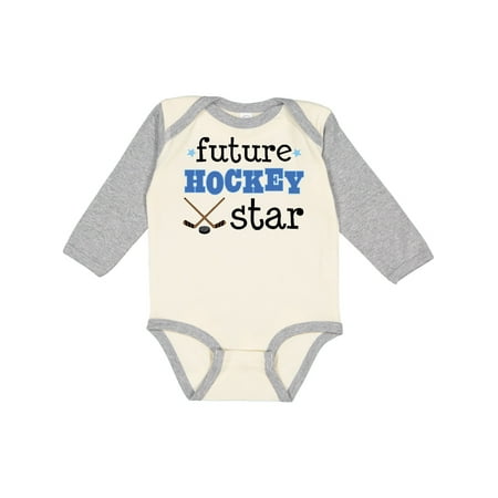 

Inktastic Future Hockey Star Sports Gift Baby Boy or Baby Girl Long Sleeve Bodysuit