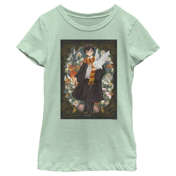Girl's Harry Potter Harry Art Portrait Graphic Tee Mint X Large