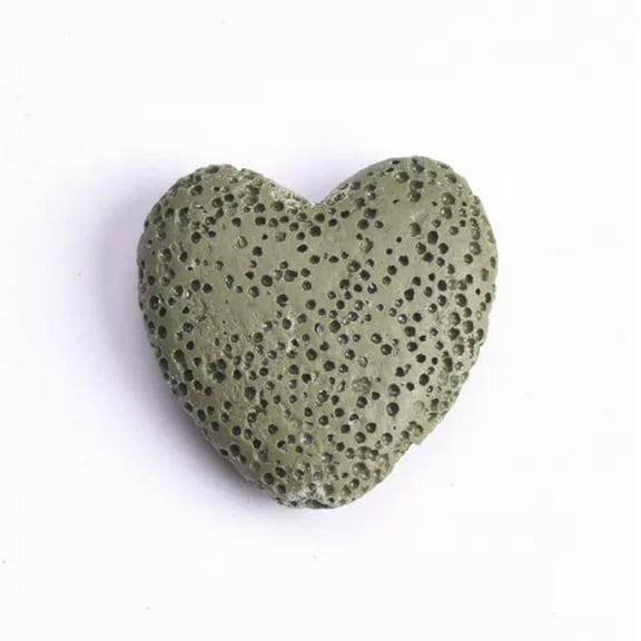 U8MO 5PCS Flat Heart Shape 20mm 26mm Colorful Lava Stone Loose Pelelith Beads-Dark Green-20mm