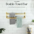 thumbnail image 4 of KOKOSIRI Bath Towel Bars Bathroom 2-Tiers Ladder Brushed Gold Towel Rails 24 Inches Towel Holders Wall Mounted Towels Shelves Rack Stainless Steel, B5008BG-L24, 4 of 9