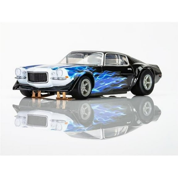 AFX Mega-G  1973 Camaro Wildfire Blue Black and White HO Slot Car