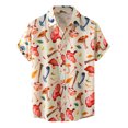 thumbnail image 2 of Hemlock Mens Summer Tops Short Sleeve Tshirts Workout Button Up Shirts,Male Casual Mushroom Print Shirt Turn Down Collar, Red XXL, 2 of 6