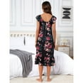 thumbnail image 4 of Cap Sleeve Casual Dress Print Comfy Summer Dress Ruffle Hem House Dress for Women, 4 of 5