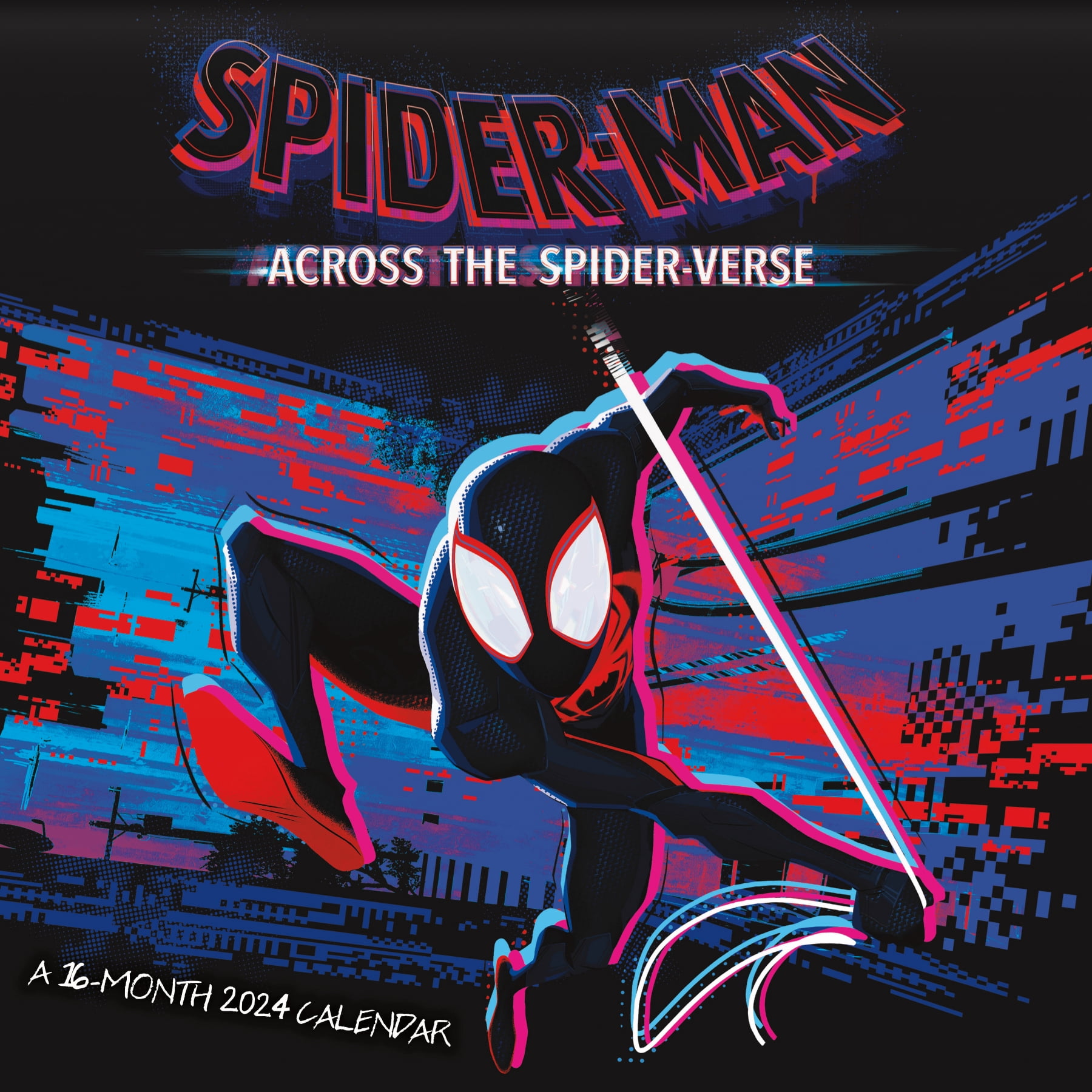 Trends International 2024 Marvel Spider-Man: Across the Spider-Verse Wall Calendar & Push Pins