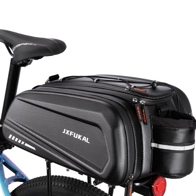 Bolsas JXFUKAL para portabicicletas trasero de 17 L, carcasa dura, impermeable