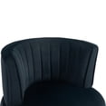 thumbnail image 6 of Swivel Barrel Chair, Modern Round Accent Arm Chairs, Upholstered Comfy 360 Degree Swivel Single Circle Club Sofa Chair Velvet Fabric Chair for Living Room, Bedroom, Office, Waiting Rooms, Black, 6 of 9