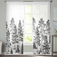 thumbnail image 2 of Grey Tree Sheer Curtains 84 Inches Long 2 Panels Set, Window Sheer Curtains for Living Room/Bedroom, Nature Forest Wild Plant White Watercolor Light Filtering Rod Pocket Curtain 52'' x 84'' x 2, 2 of 7