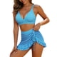 thumbnail image 2 of Traje de baño de 2 piezas para mujer, trajes de baño para mujer, traje de baño bikini dividido para mujer con esquinas planas y traje de baño a cuadros conservador para mujer, 2 of 8