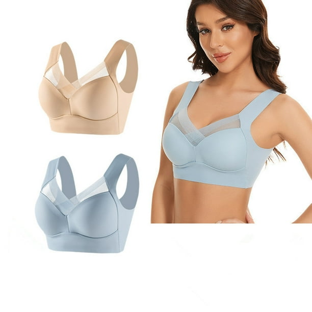 WILLBEST Brasier De Algodon Conjunto De 2 Camisetas Sin Tirantes De Encaje Para Mujer, Talla Grande, Con Fruncido Lateral Fino Y Ajustable, 1195