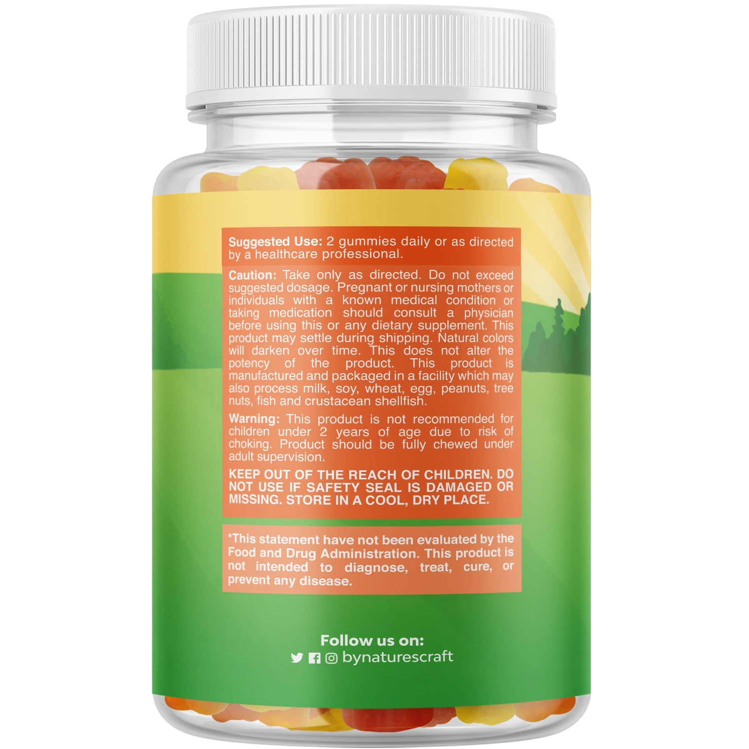 Natures Craft Kids Multivitamin Gummies with Vitamin A, C, E, and D for Immune Support, 120 Ct