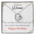 thumbnail image 2 of To Mom Birthday Message You Deserve the World Forever Necklace w Message Card, 2 of 7