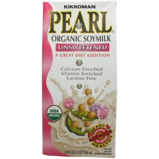 Kikkoman Pearl Unsweetened Organic Soy Milk, 32Ounce (Pack Of 6