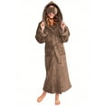 thumbnail image 4 of Frostluinai Long Hooded Robe for Women Flannel Fleece Full Length Bathrobe Winter Warm Pajamas Shower Nightgown with Eye Mask Pocket, 4 of 9