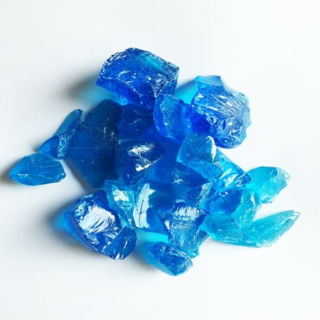 Turquoise Fire Pit Glass Rocks, 1/2