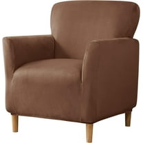 TOPCHANCES 1-Piece Stretch Sofa Cover Single Armchair Slipcover Couch Protector,Coffee