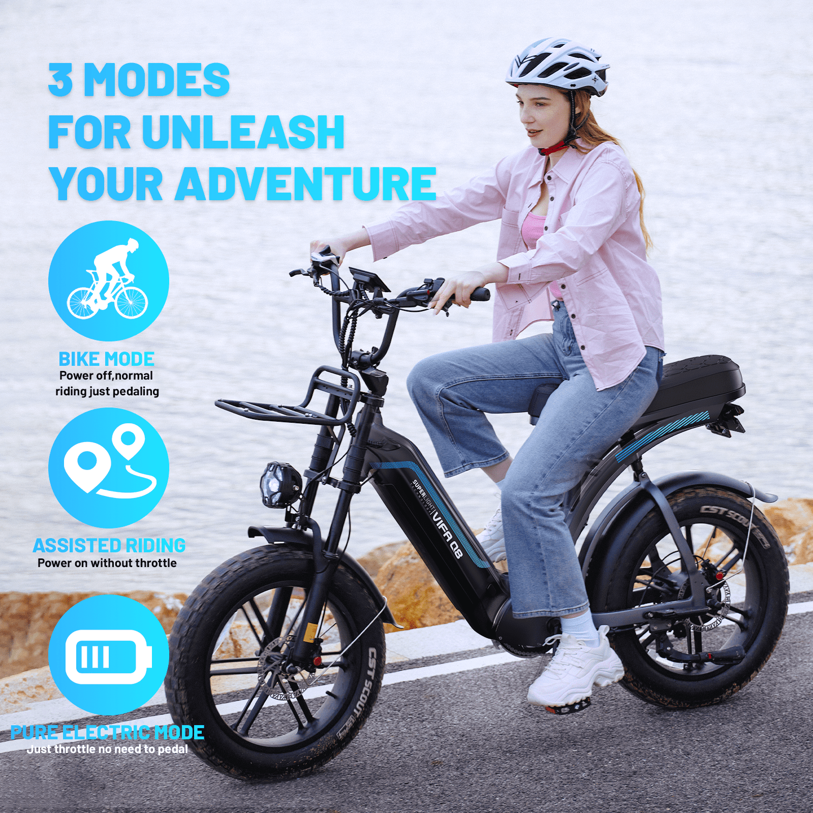 Luimp Electric Bike for Adults, 750W Ebike with 48V 20Ah Battery, 31MPH Electric Bicycles, 20'' Fat Tire Ebike, Hydraulic Brake Mountain Bike, 7 Speed Bicicleta Eléctrica para Adultos, E-bike UL2849