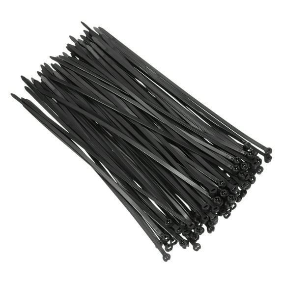 Uxcell 100Pcs Push Mount Zip Ties 10 Inch Cable Zip Tie Mounts Nylon, Black