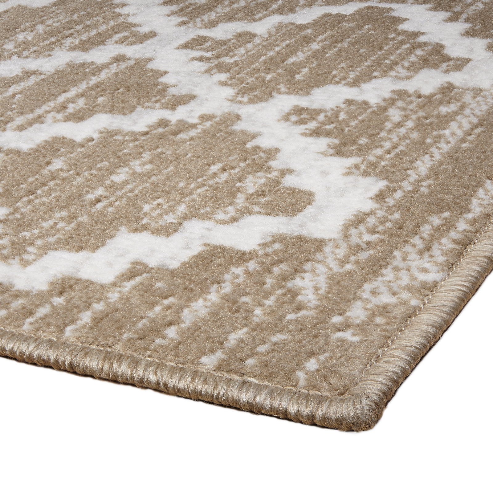 Woven Trends Modern Contemporary 3-Piece Rug Set, 5x7 Area Rug, 2x5 Runner Rug, 2x3 Accent Mat, Livingroom, Bedroom, Entryway, Durable and Stain Resistant, Beige/White
