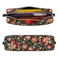 thumbnail image 2 of Cauagu Watercolor Red Wildflowers Print Leather Pencil Pen Case - Stationery Bag Portable Stationery Bag Big Capacity Pencil Pouch Cosmetic Organizer Bag for Men & Women, 2 of 7