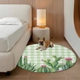 thumbnail image 2 of Green Cactus Tropical Round Area Rug 6Ft Washable Circle Rugs for Bathroom Office, Sage Green Buffalo Plaid Summer Non-Slip Carpet Floor Mats Indoor Outdoor Carpet Runner Aesthetic Home Decor, 2 of 8