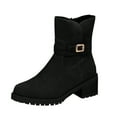 thumbnail image 2 of POROPL Mid Calf Boots for Women High Heel Zip Up Shoes,Boots for Women Size 7, 2 of 8