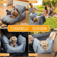 thumbnail image 4 of Gray L (57*55*35cm) Portable Foldable Pet Car Seat - Anti-Slip Base, In-Vehicle Fixed Buckle Design, Removable Washable Inner Pad & Cover, Composite Imitation Linen & PP Cotton, for Dogs Cats Like, 4 of 6