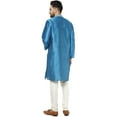 thumbnail image 2 of SKAVIJ Men's Kurta Pajama Set Embroidered Art Silk Party Dress Brown S, 2 of 6