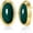 Emerald, variant on 18K Gold Plated Oval Stud Earrings for Women, Multicolor Cabochon Statement Button Earrings