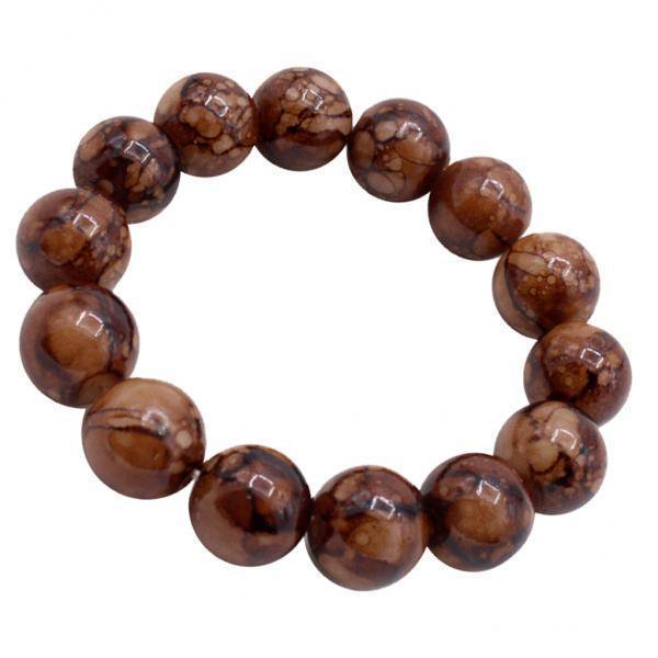 2x de piedra retro para mujer, elástica con budistas brazalete elástico Zulema Encantos de pulsera de cuentas de piedra