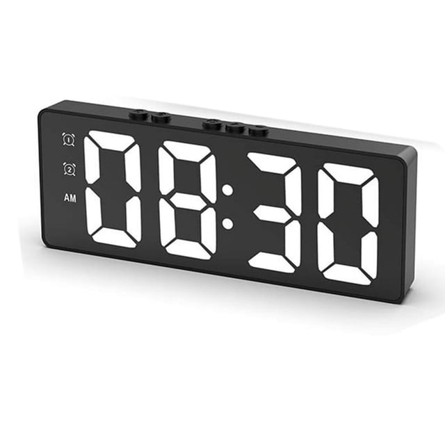 Reloj Despertador Digital (Alimentado por BateríA) o Reloj de Mesa Alimentado por USB Snooze Modo Nocturno 12/24H Relojes LED ElectróNicos Negro
