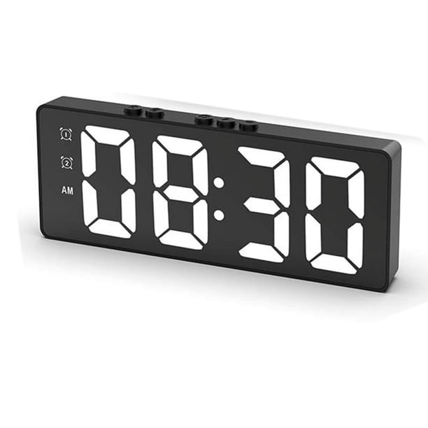 Reloj Despertador Digital (Alimentado por BateríA) o Reloj de Mesa Alimentado por USB Snooze Modo Nocturno 12/24H Relojes LED ElectróNicos Negro