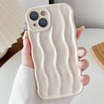 thumbnail image 2 of Compatible with iPhone 14 Case Water Ripple Pattern Cute Curly Wave Frame Shape Shockproof Soft TPU Case for Women Girls Slim Phone Case (White), 2 of 14