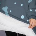 thumbnail image 3 of Oversized Wearable Blanket Hoodie,Paw Prints and Bones Sherpa Blanket Hoodie with Super Pockets,Super Warm Fuzzy Pullover for Women & Men, 3 of 6