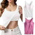 thumbnail image 2 of Womens Cotton Camisole Adjustable Camisole With Frame Bra Stretch Undershirt, 2 of 6