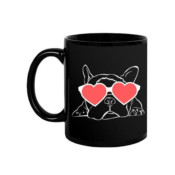 Heart Glasses French Bulldog Mug -Image by Shutterstock,