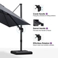 thumbnail image 4 of PURPLE LEAF 10' X 10' Tilting Patio Umbrella with Base Outdoor Cantilever Swivel Square Umbrella with Tilt Aluminum Offset Umbrella with 360-degree Rotation for Garden Deck Pool Patio Light Grey, 4 of 16