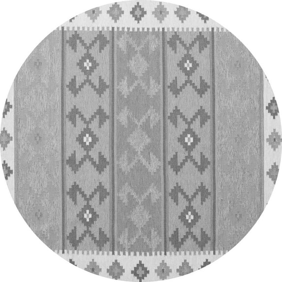 Ahgly Company Indoor Round Southwestern Gray Country Area Rugs, 3' Round