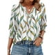 thumbnail image 1 of Top WIHOLL para mujer, estampado floral, manga 3/4, cuello en V, 1 of 5