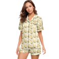 thumbnail image 2 of KLHDSF Womens 2 Piece Pajama Set Short Sleeve Top and Shorts Casual Summer Floral Loungewear Yellow M, 2 of 7
