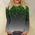 thumbnail image 2 of WREESH Women's 2025 St. Patrick's Day Long Sleeve Pullover Tops Irish Shamrock Graphic Tees for Casual and Festive, 2 of 5