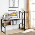 thumbnail image 3 of Patiojoy Multifunctional Computer Desk with Storage Shelves Stable Writing Table for Home Office Walnut, 3 of 6
