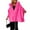 33#Hot Pink, variant on Womens Coat with Furry Hood Zipper Closure Front Pockets Loose Fit Outerwear for Daily Wear Warm Winter Jacket Gray 2XL