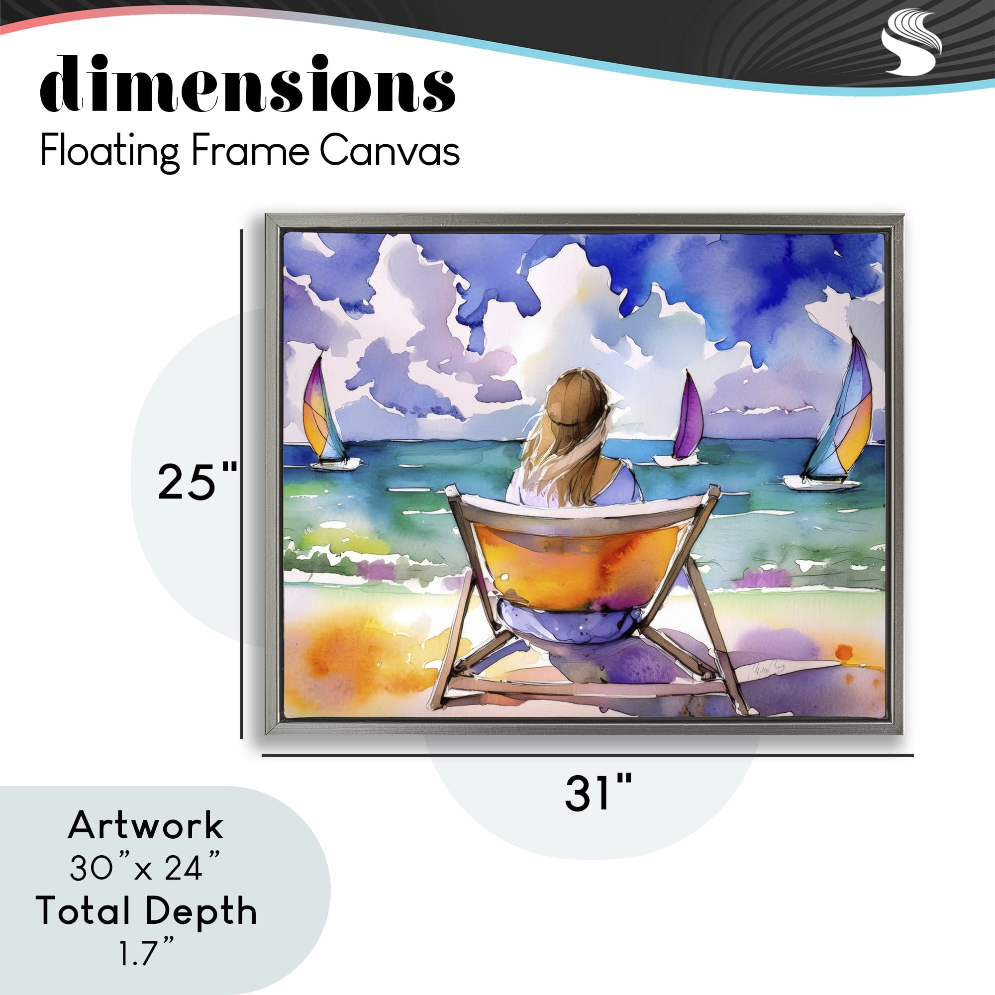 Stupell Industries Front Row to Paradise Gray Framed Floater Canvas Wall Art, design by Shelly Craig