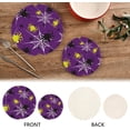 thumbnail image 4 of GZHJMY 2PCS Black and Yellow Spiders and White Spiderweb Trivets Pot Holders Set and Placemats Set, Table Mats for Cooking and Baking, Cotton Braided Hot Pads, 7.09"+9.45", 4 of 7