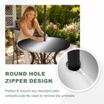thumbnail image 4 of Round Outdoor Tablecloth with Umbrella Hole and Zipper, Black Grey Ombre Tablecloth with Elastic Waterproof, Aesthetics Modern Abstract Art Gradient Patio Table Covers for 31" - 35" Pool Tables, 4 of 9