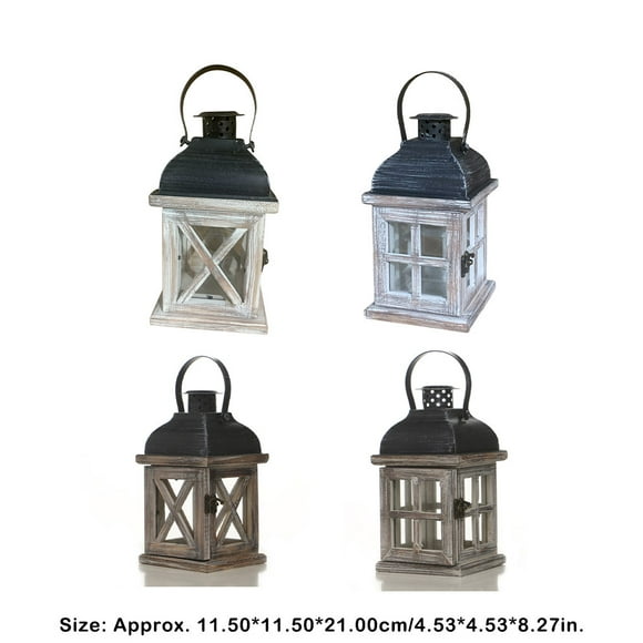 Boîte à Bougie Vintage avec Poignée, Lampe de Chandelier Extérieure, Lanterne Suspendue Classique, Décoration de Table, Accessoires de Mariage, Café Clair