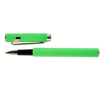 Caran d'Ache 849 Fountain Pen, Green Fluorescent Aluminum Body, Nib Broad (843.230)