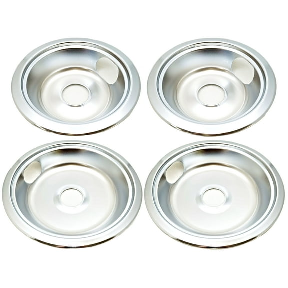 Deep Bowl Drip Bowl 4 Pk for General Electric (2) 6" WB31X5010, (2) 8" WB31X5011